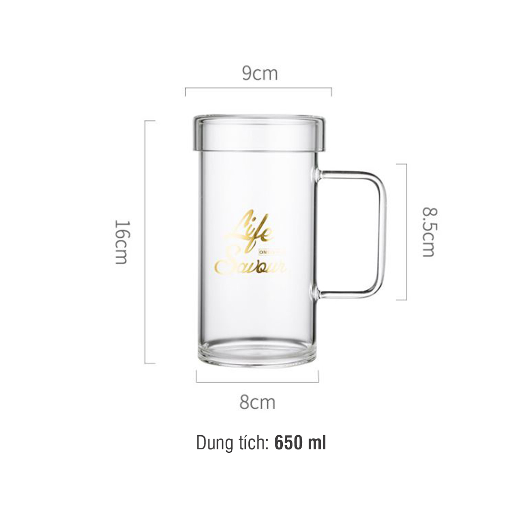 [HCM]Ly thủy tinh in chữ có nắp đậy