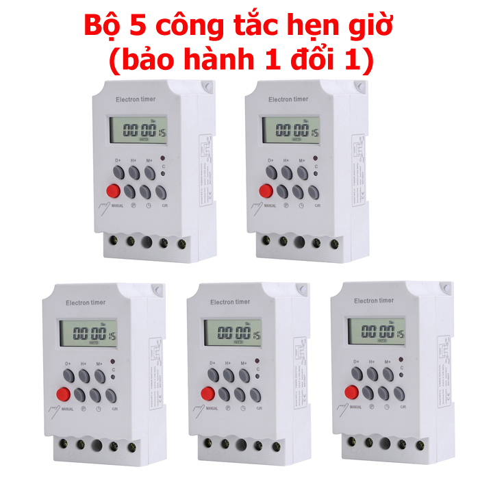 Bộ 5 công tắc hẹn giờ KG316 T-II /25A/220V, timer hẹn giờ điện tử, bộ hẹn giờ tự động, công tắc điện hẹn giờ