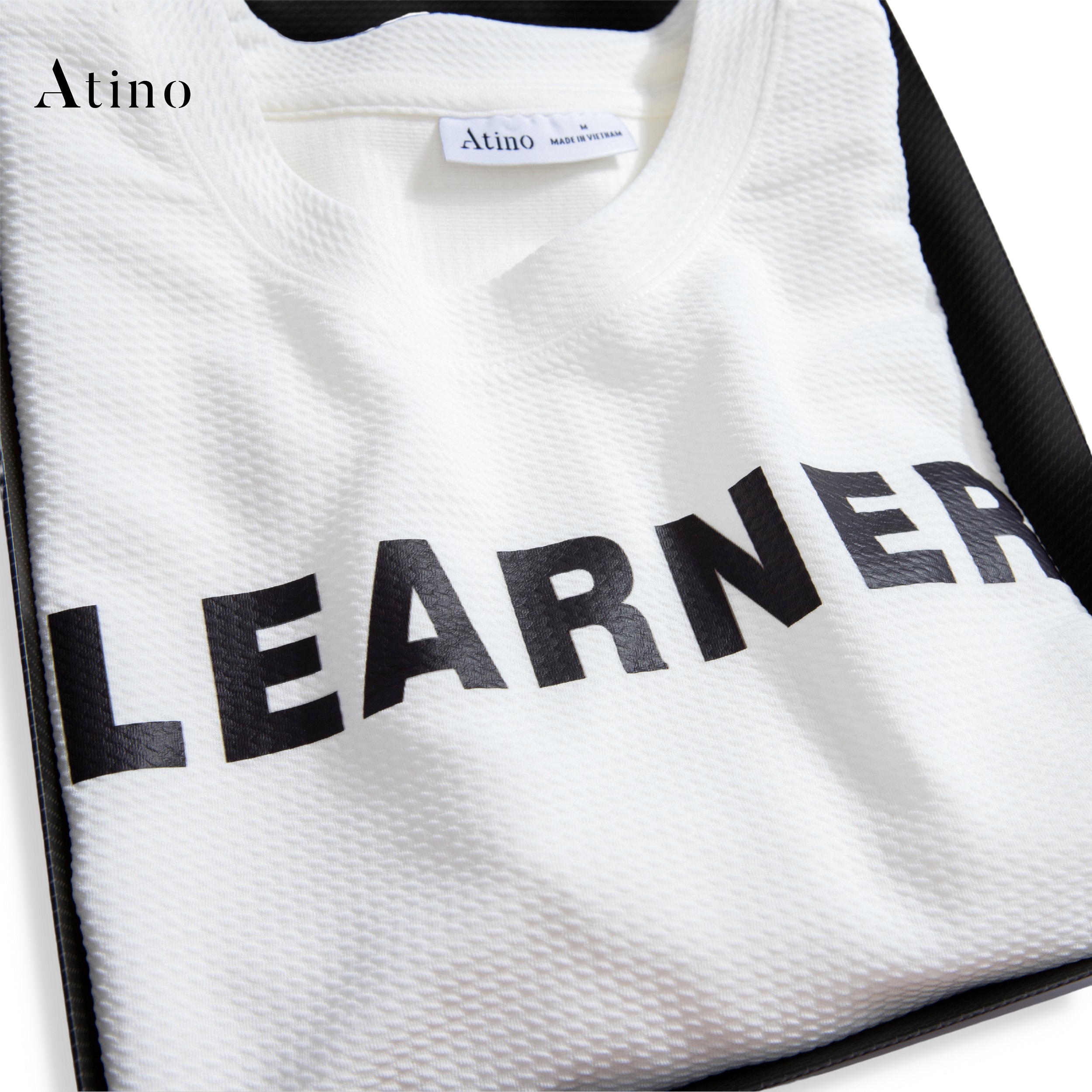 Áo thun dài tay nam learner atino vải thun cao cấp chuẩn form an0502