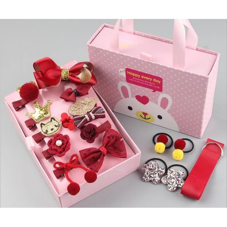 Set cặp tóc cho bé 18 chi tiết có hộp