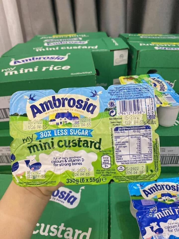 [DATE Tháng 9-12/2022]Váng sữa Ambrosia UK 6M+ ( 6 x 55gr) Air