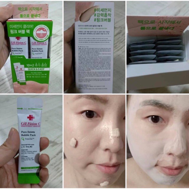 Mặt nạ đất sét sủi bọt thải độc Pore Delete Bubble Pack Cell Fusion
