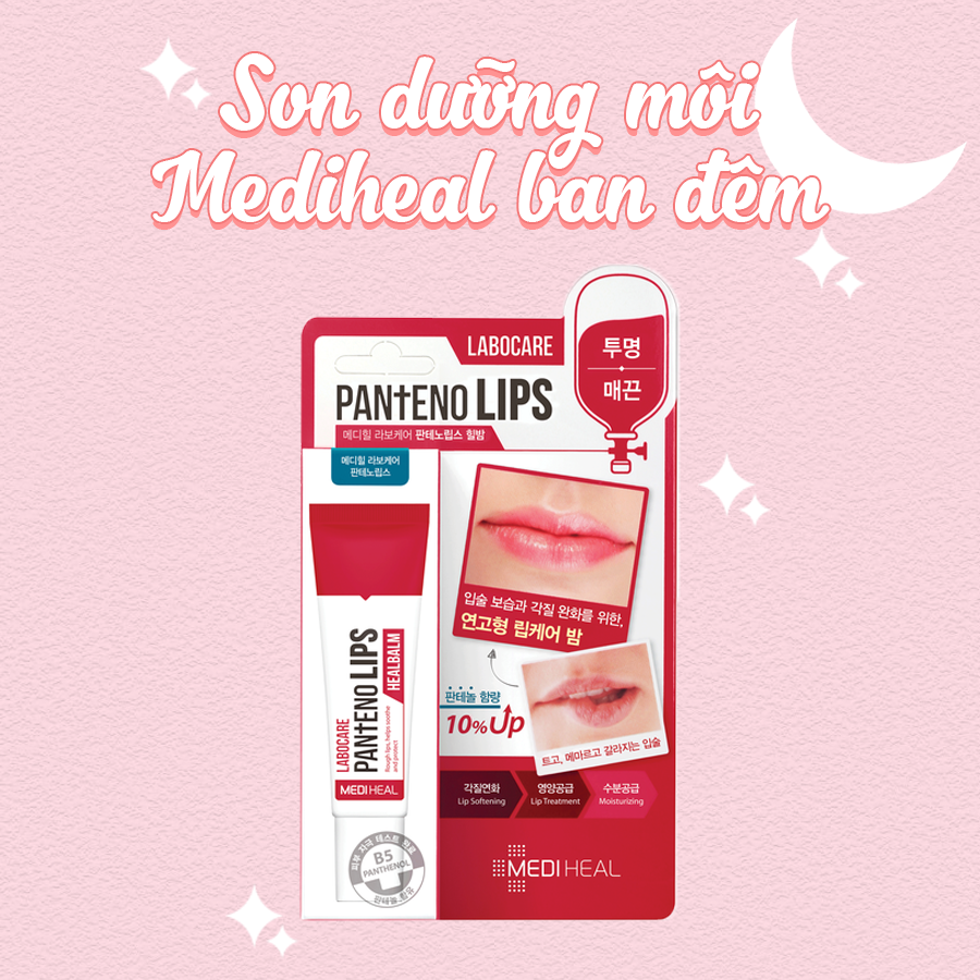 Son Dưỡng Mediheal (Ngày/Đêm) Giảm Thâm Môi Mediheal Labocare Pantenolips 10ml (Xanh/Đỏ)