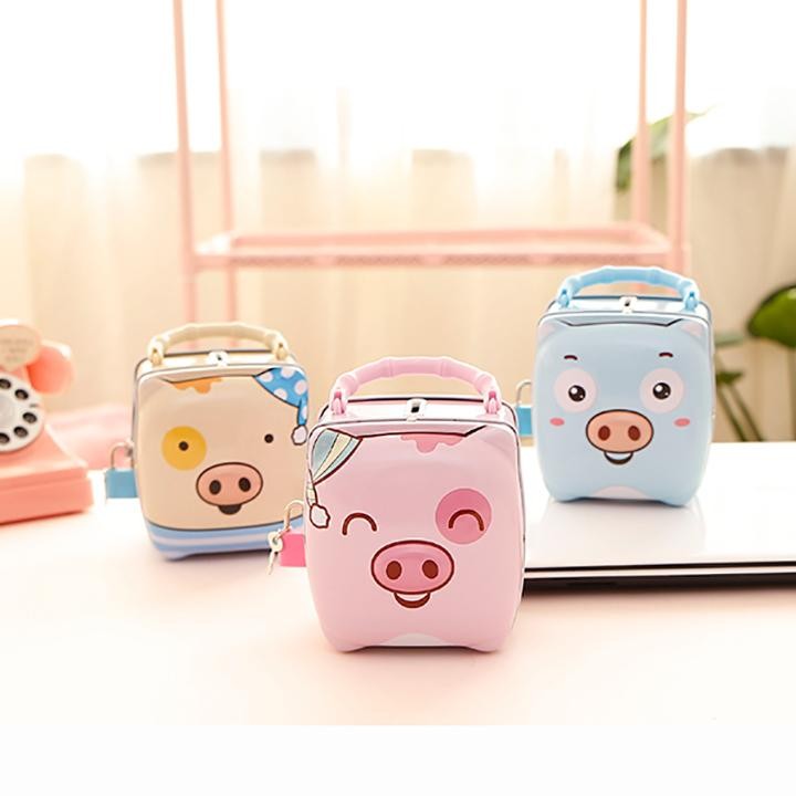 [HCM](SIÊU RẺ) Két Sắt Ống Heo Tiết Kiệm Hình Chuột Có Khóa - Hộp tiết kiệm đựng tiền thông minh có khóa cho bé