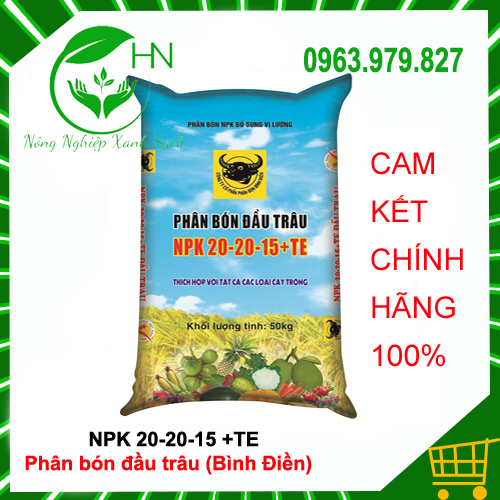 NPK 20-20-15+TE 1kg - Phân bón đầu trâu bình điền
