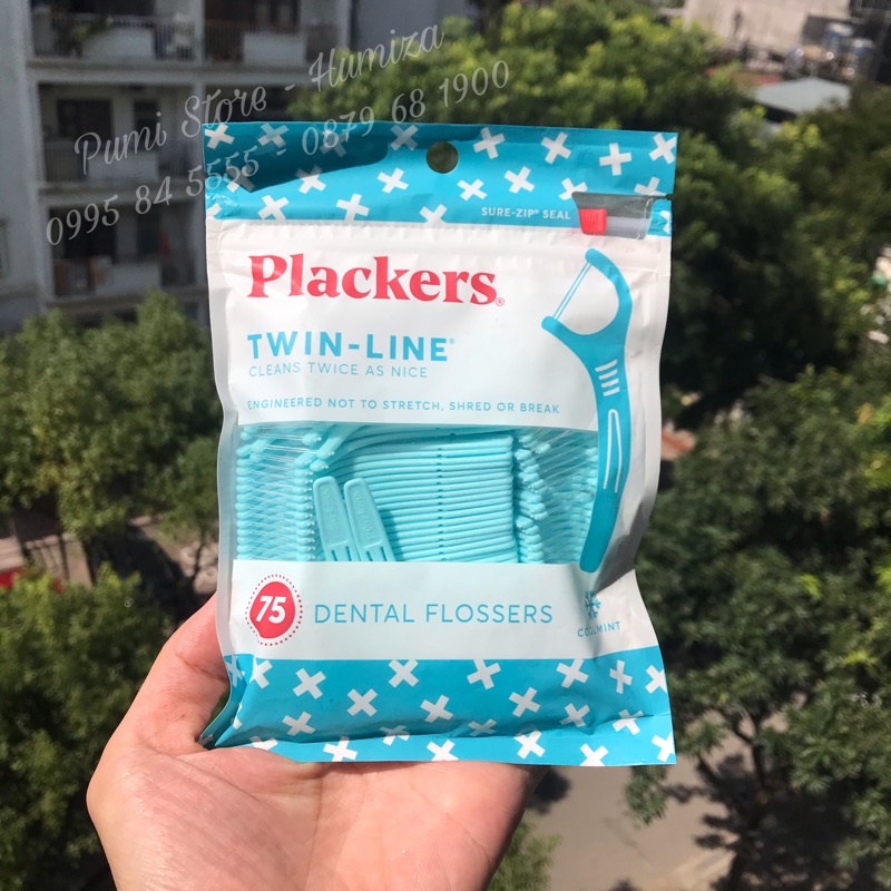 Tăm chỉ nha khoa Plackers Micro Mint – gói 150 cây