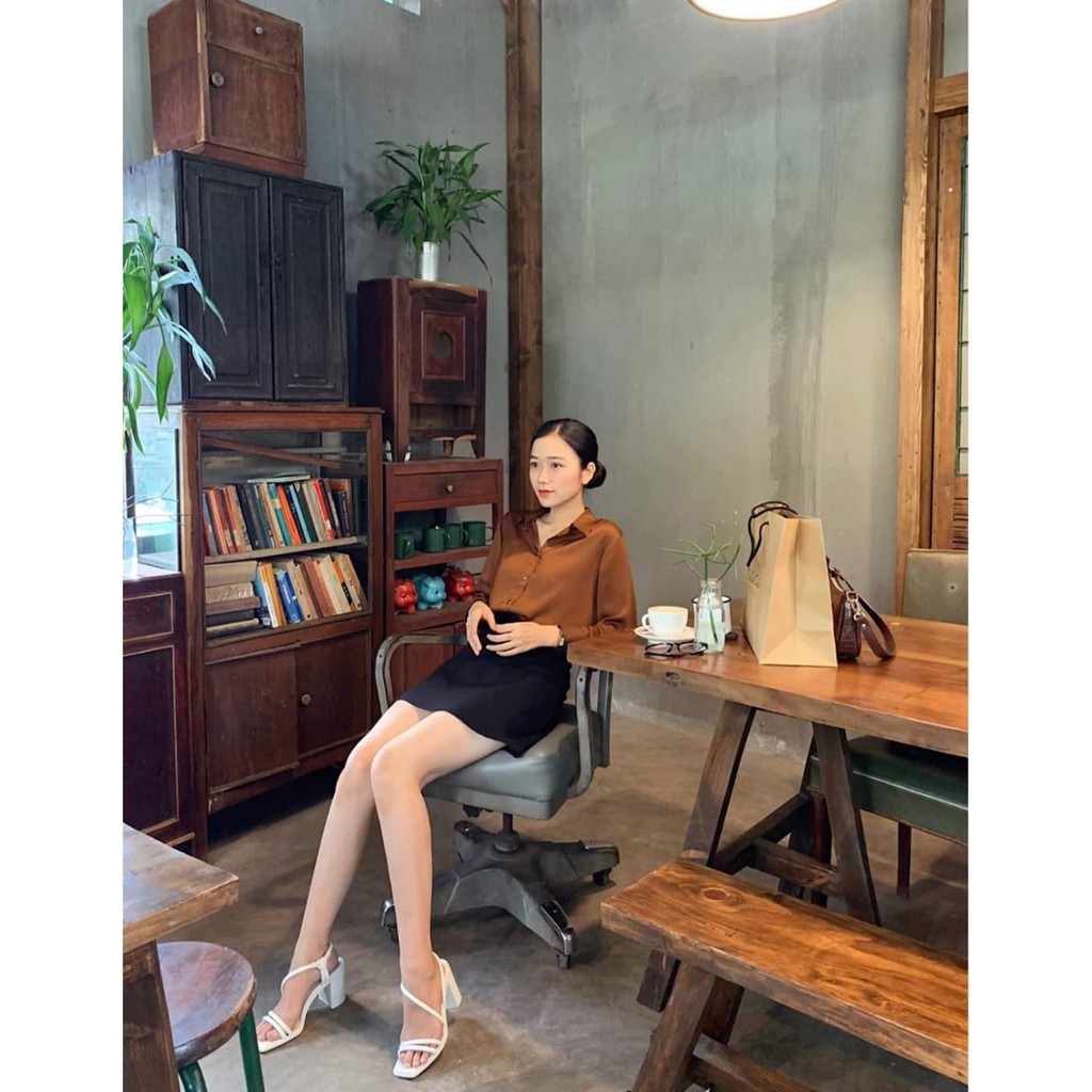 ÁO SƠ MI PHI BÓNG NÚT ĐỒNG