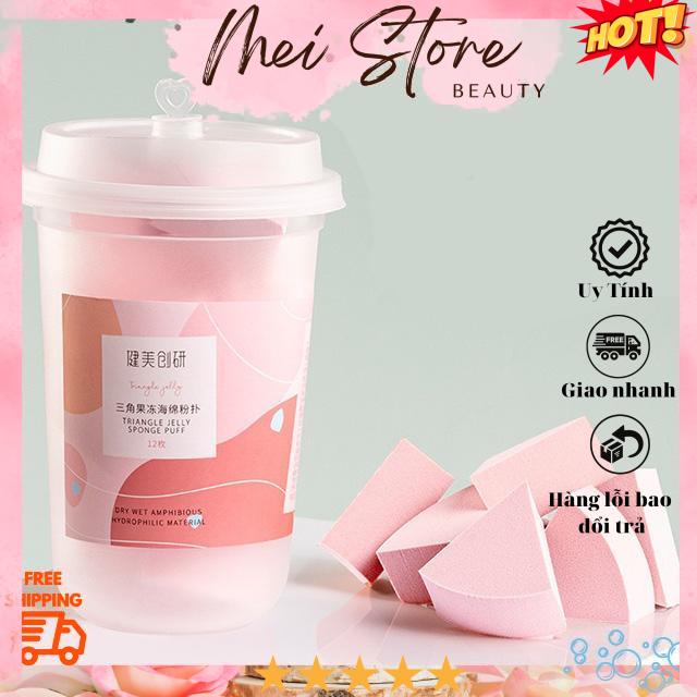 [GIẢM 5% ĐƠN 129K]Combo 12 Bông Mút Trang Điểm Maycreate Mút Tán Kem - (Mẫu Mới)