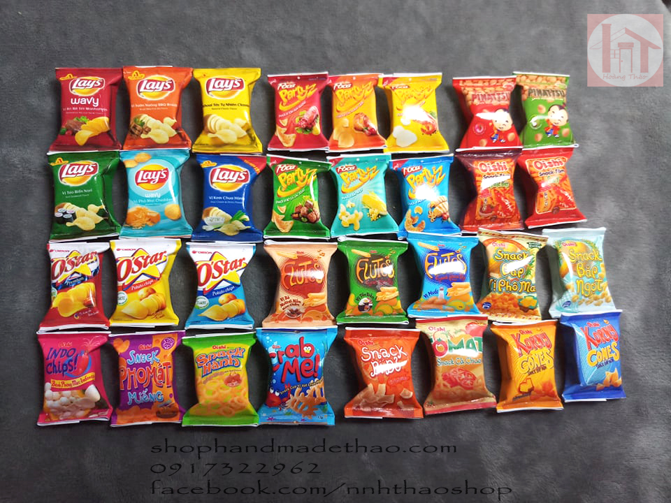 Đồ Tý Hon Trang Trí Mô Hình_Gói Snack bằng giấy