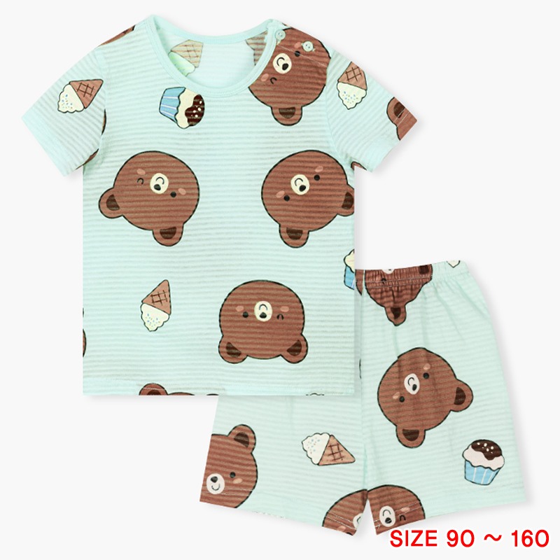 (9-40kg) Đồ bộ quần áo ngắn tay thun cotton dành cho bé trai, bé gái mặc nhà mùa hè Unifriend Hàn Quốc U2022-12. Size đại 5, 6, 8, 10 tuổi