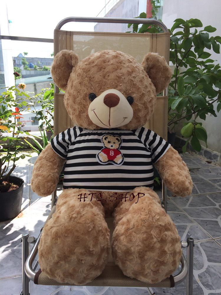 GẤU BÔNG TEDDY CAO CẤP KHỔ VẢI 1M DÀI 80CM (SỮA)