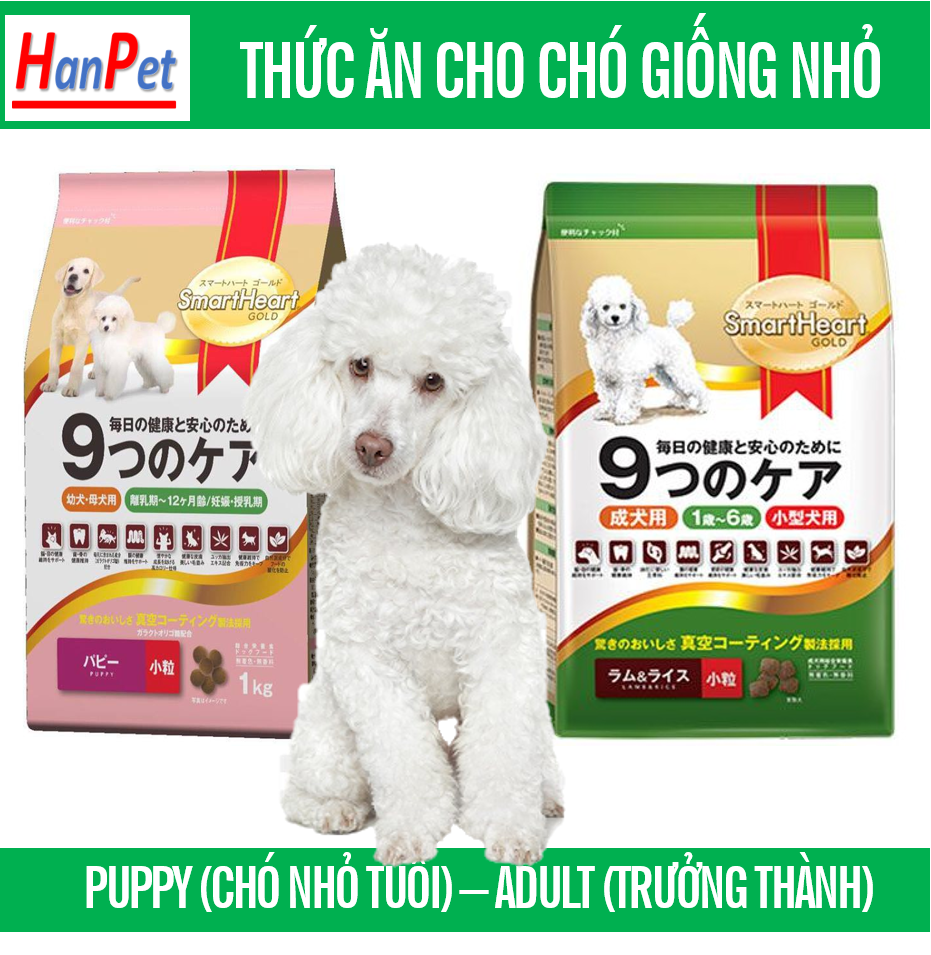 Hanpet -Thức ăn dạng hạt cho chó mini- Smartheart Gold phù hợp với chó kích thước nhỏ như poole và phốc