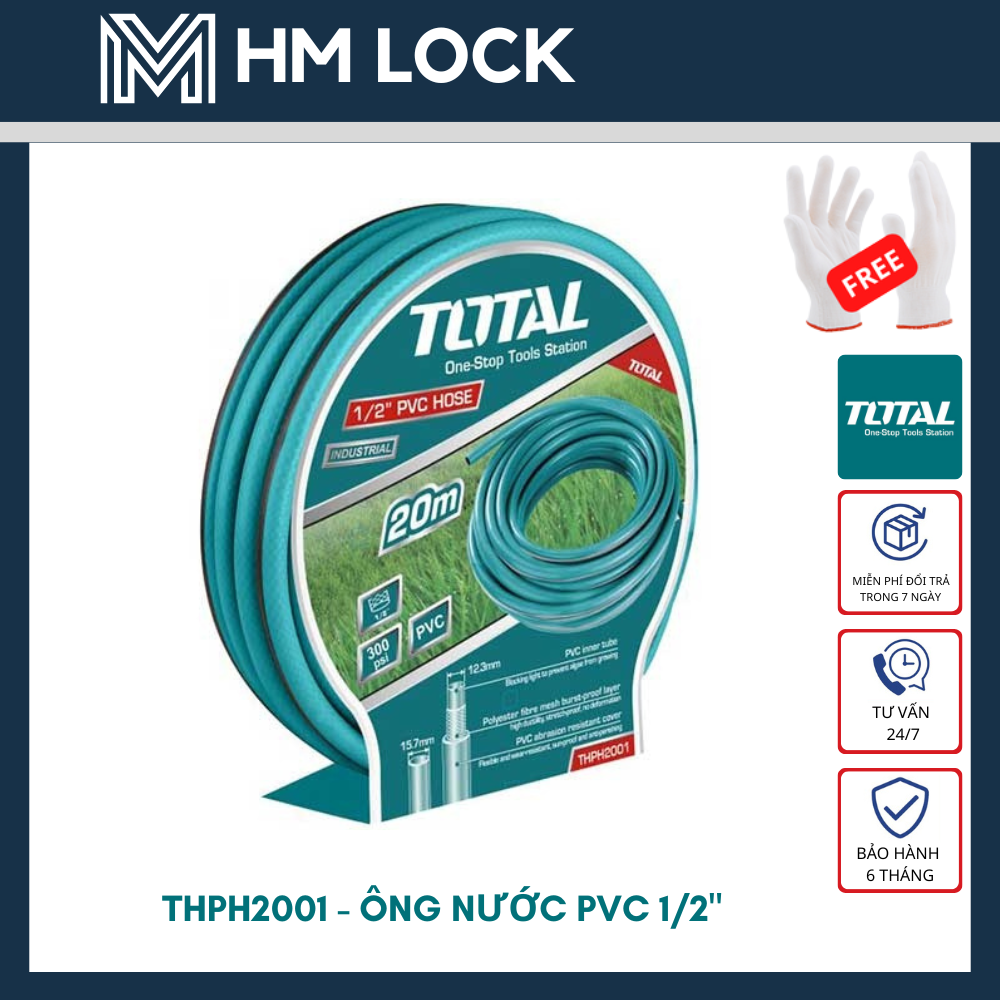 VÒI XỊT TƯỚI CÂY CHỈNH TIA ĐA NĂNG TOTAL - HÀNG CHÍNH HÃNG - THWS010301 - HM LOCK - HM LOCK