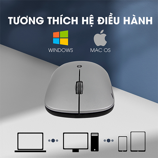ZADEZ Chuột Kết Nối Bluetooth Silent M-371 - Chuột Không Dây Chipset Broadcom, Độ Phân Giải 1000DPI
