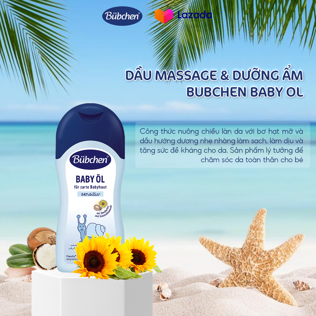 Dầu mát xa cho trẻ sơ sinh Bubchen Baby Ol 200ml