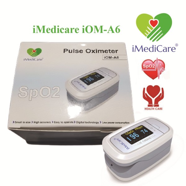 Máy đo nồng độ oxy trong máu SPO2 (SPO2, PR, Nhịp Tim) iMediCare iOM-A6 y tế Cường Việt bán chạy