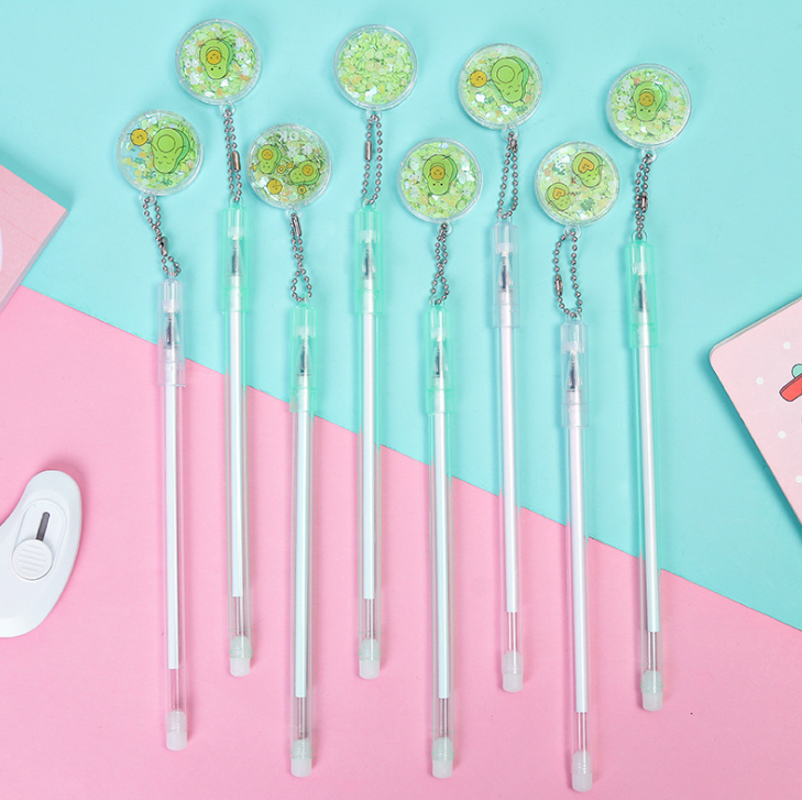 Combo 12 Bút (viết) dây bơ kim tuyến dễ thương Phụ kiện 68 (mực tím)