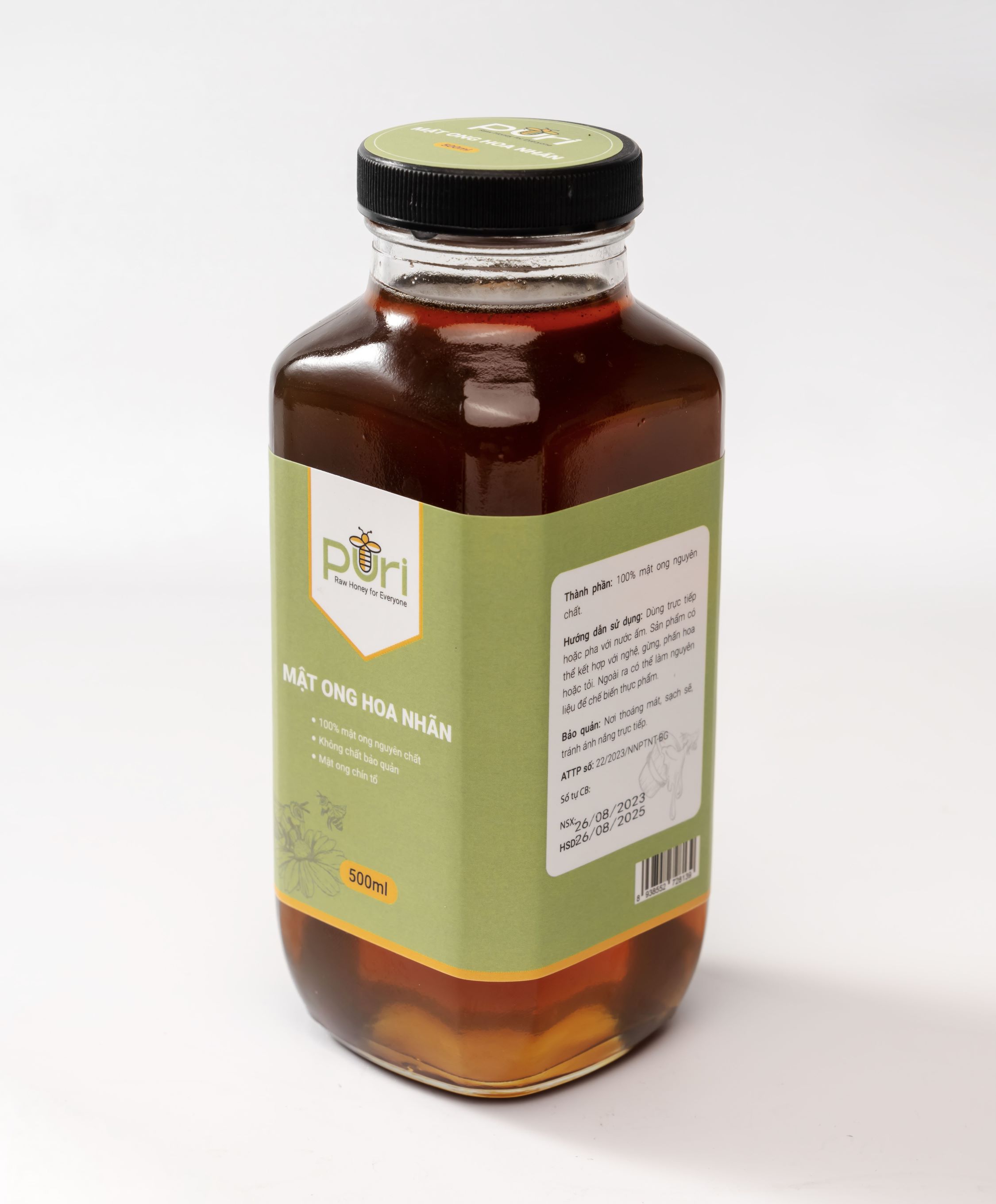 Mật Ong Hoa Nhãn Nguyên Chất PURI 500ml