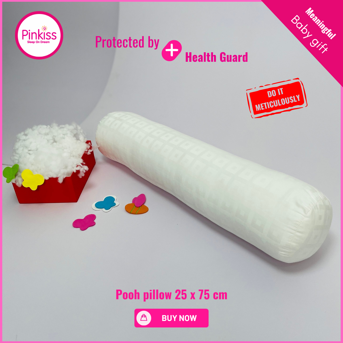 Gối ôm PINKISS trẻ em kích thước 25x75cm
