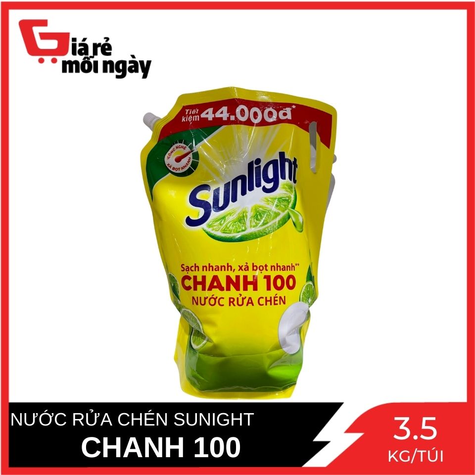 [New Product] Sunlight Lemon Dishwashing Liquid 100 Bags 3.1 kg
