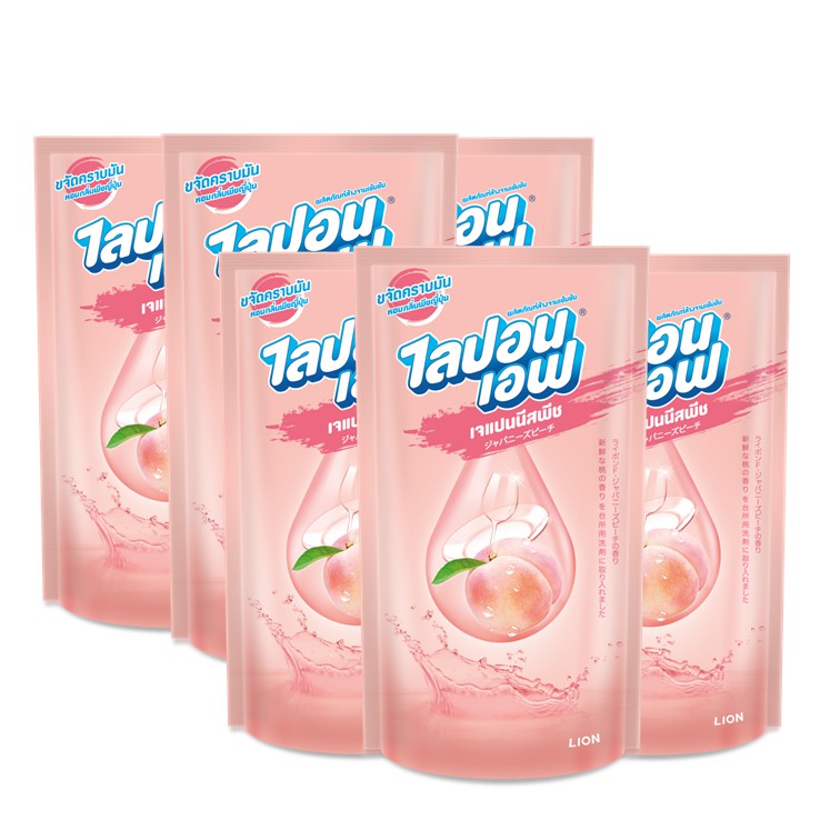 COMBO 3 BỊCH NƯỚC RỬA CHÉN LIPON 500ML TRÁI ĐÀO THÁI LAN