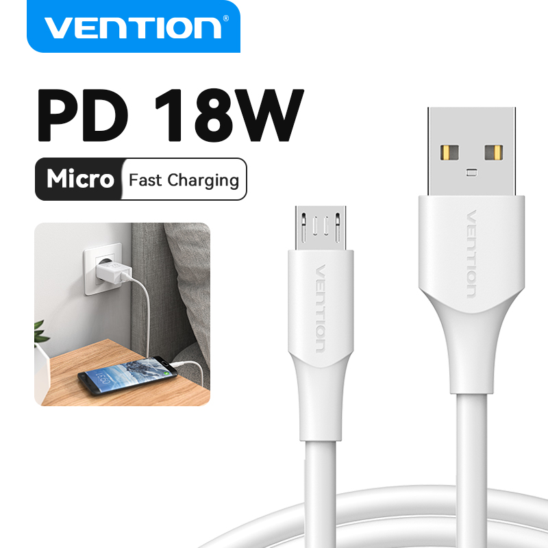 Vention Cáp Micro USB Cáp Dữ Liệu USB Sạc Nhanh 3A 2M 3M Cho Điện Thoại Di Động Samsung Xiaomi Huawei Android Cáp Sạc USB