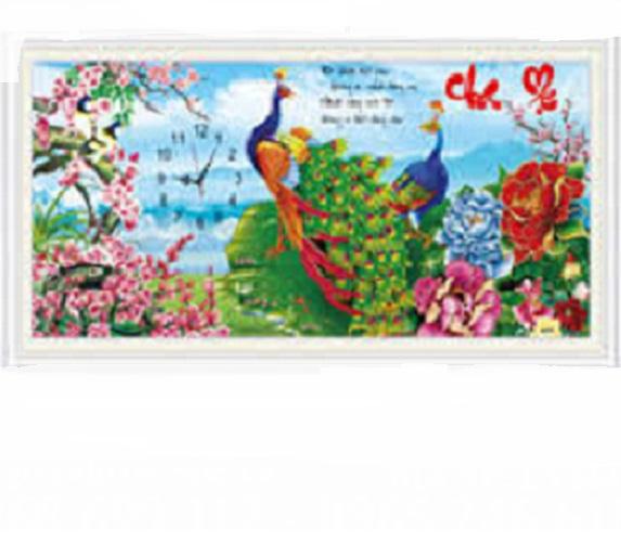 Tranh đính đá đồng hồ cha mẹ - lv334