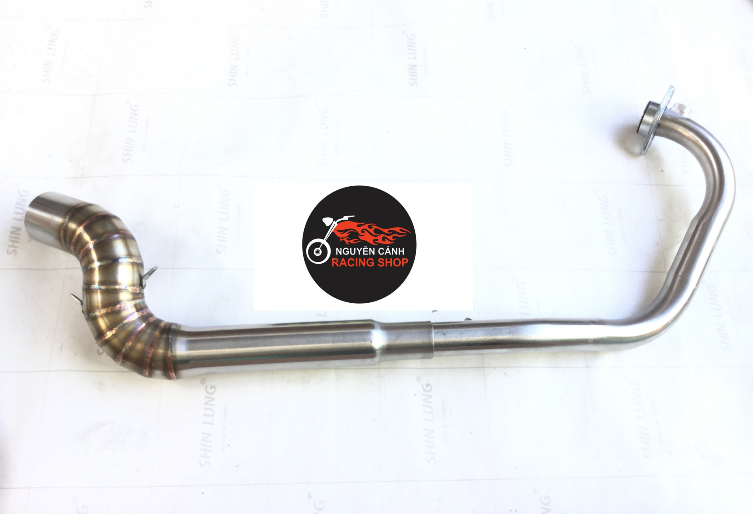 Cổ Pô gắn lon  Satria + Raider Fi 2 khúc