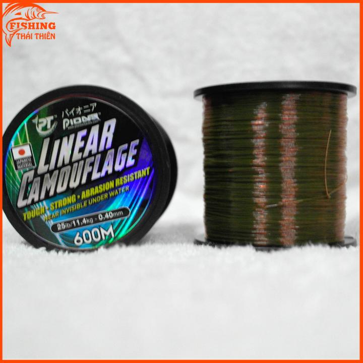 [HCM]Dây câu cước câu cá Nhật Pioner Linear Camouflage cuộn 1/4 dài 600m đổi màu khi ra nắng
