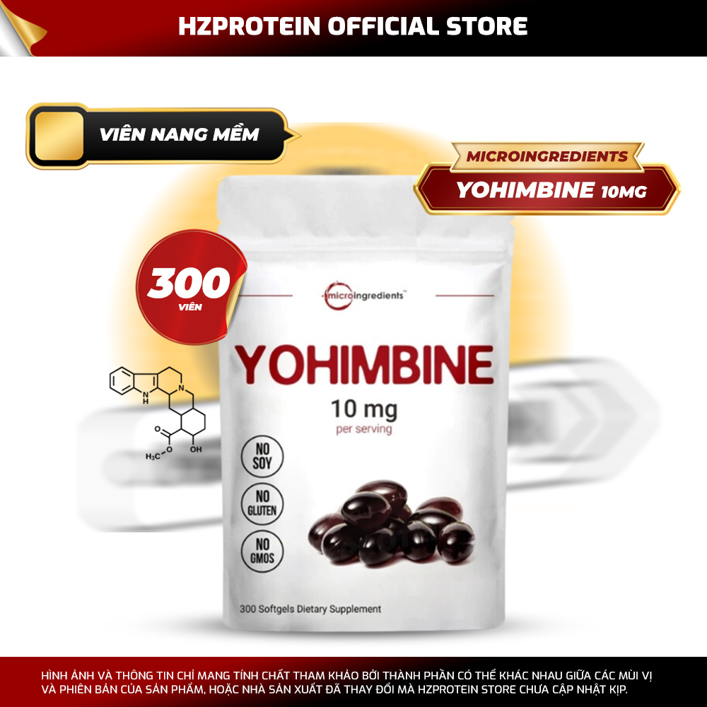 Micro Yohimbine HCL 10mg  - Hỗ trợ giảm cân, cải thiện hiệu suất tập luyện (300 viên nang)