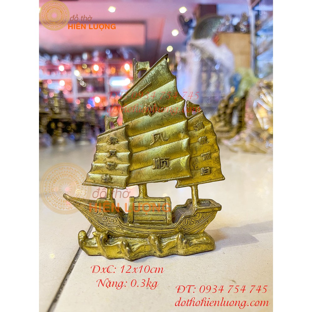 Thuyền Buồm Đầu Rồng Bằng Đồng Phong Thủy 3 Cỡ