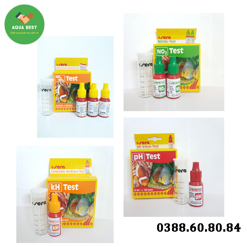 [Chính Hãng] Combo 4 bộ test Sera PH, KH, NO2, NH3