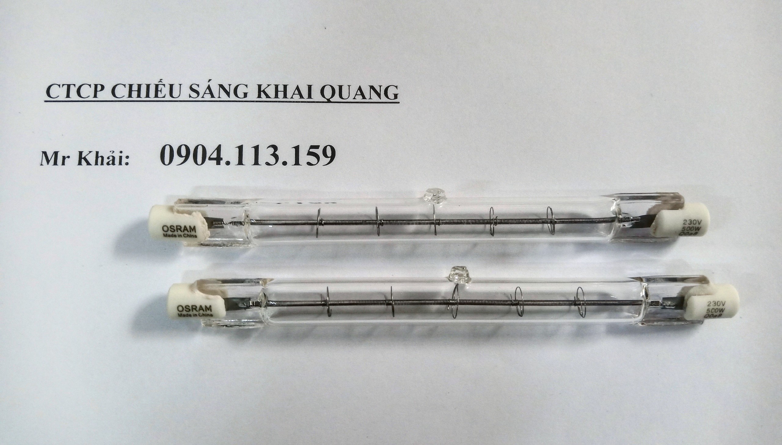 COMBO 2 bóng halogen đũa 500W 230V Osram