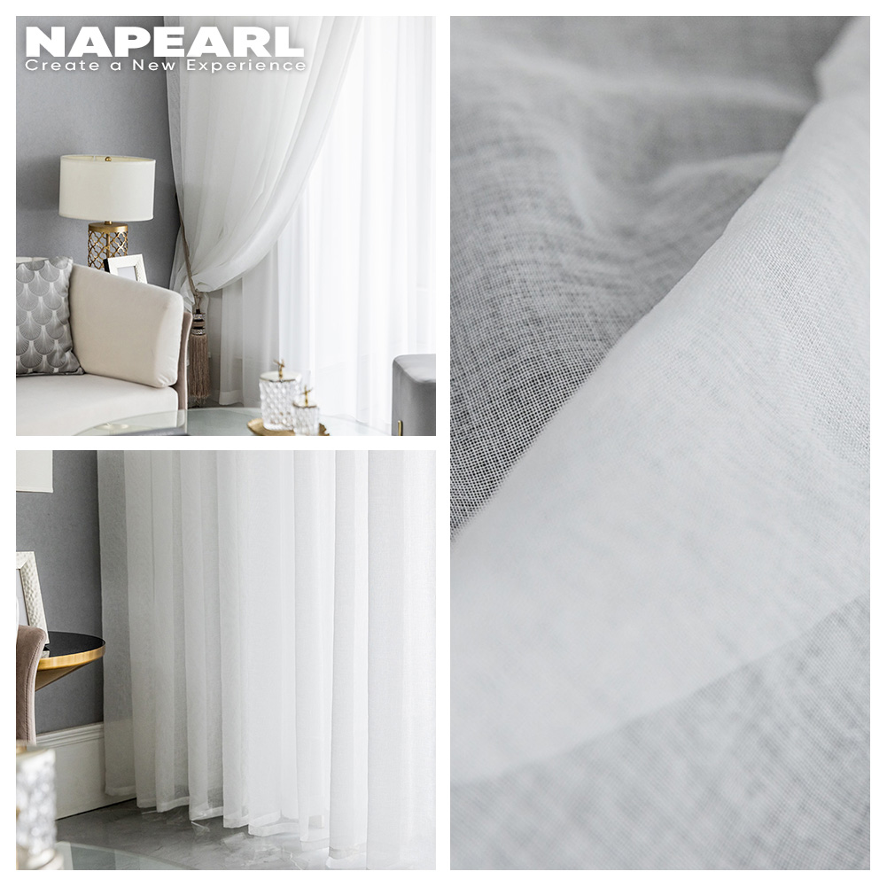 Napearl Rèm cửa vải tuyn màu trơn kích thước 100X260CM thích hợp trang trí phòng khách - INTL