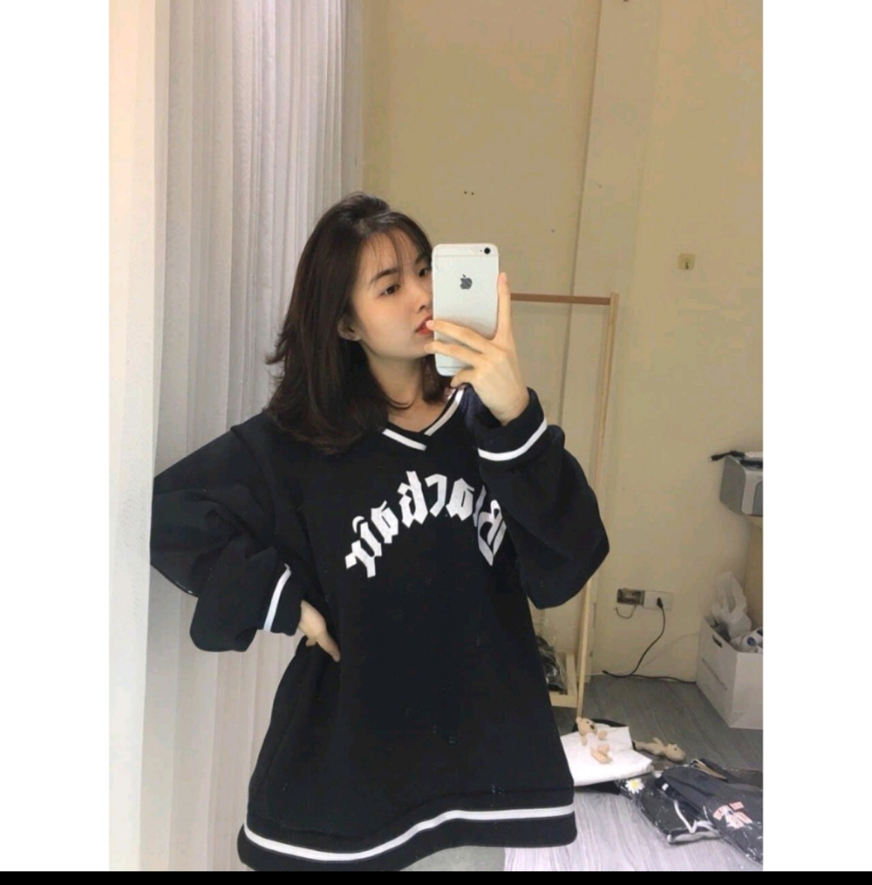 LAZ [ HOTTREND ] ÁO SWEATER CỔ VIỀN IN CHỮ   KIỂU ( trọng lượng từ 40kg đến 60kg )