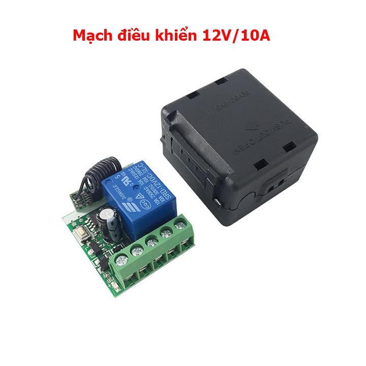 Mạch công tắc điều khiển từ xa 12v/10A có 2 bộ remote dùng cho thiết bị điện 1 chiều 12v, mạch điều khiển từ xa