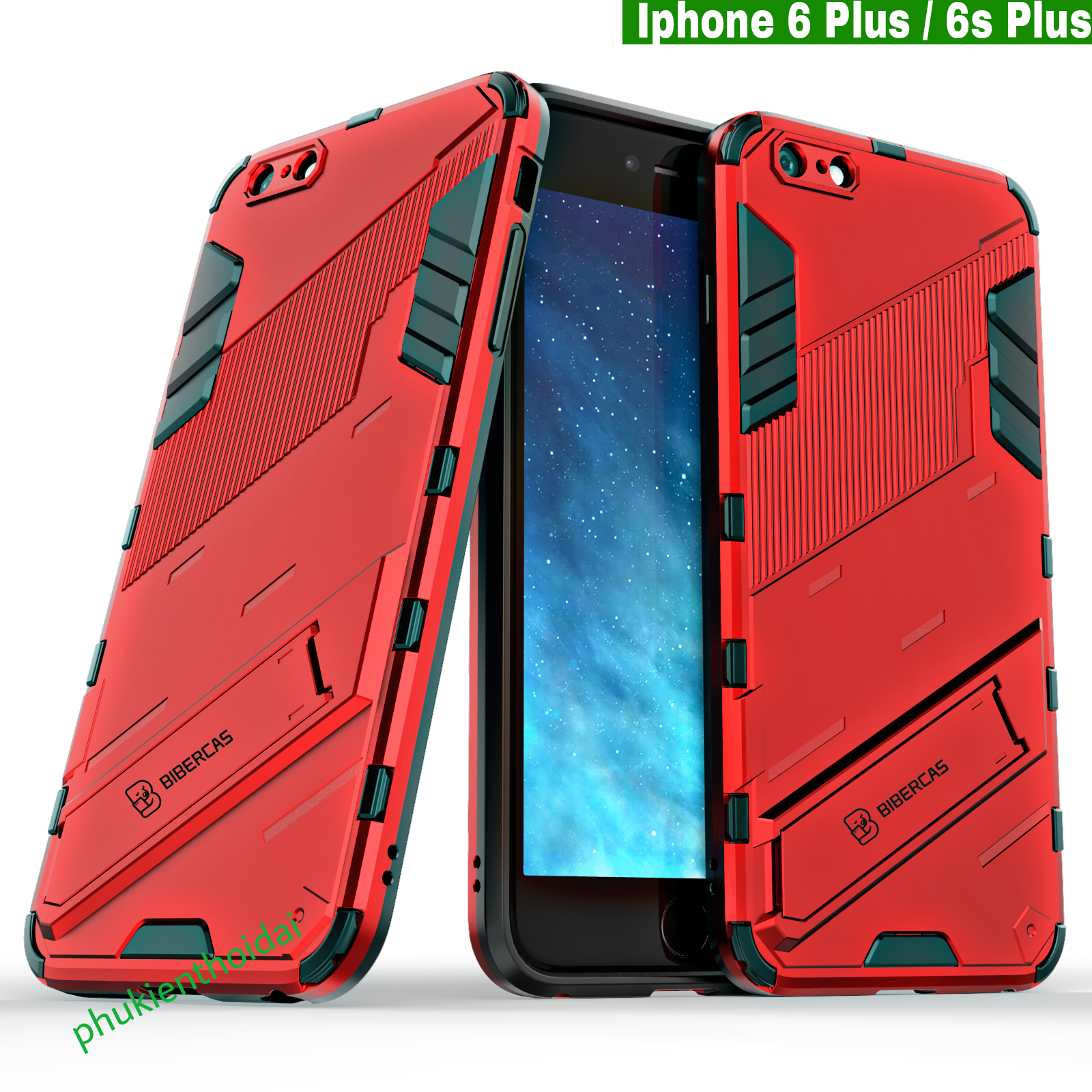 Ốp lưng Iphone 6 Plus / 6s Plus chống sốc Iron Man Ver 2 giá đỡ xem phim cao cấp