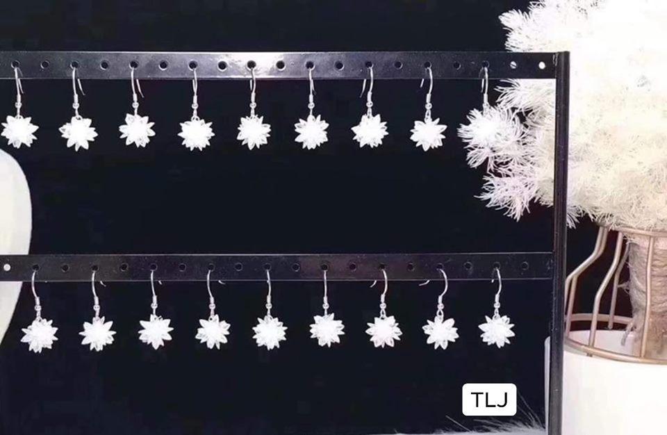 Bông tai bạc đá tuyết