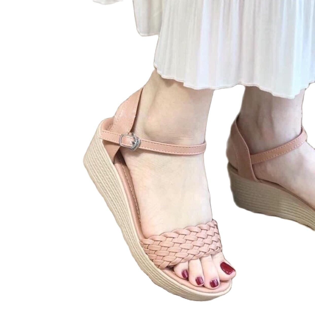 Giày đế xuồng 5cm quai đan bính