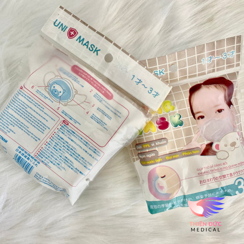 COMBO KHẨU TRANG EM BÉ GẤU 3D UNI MASK (Bịch 3 chiếc)