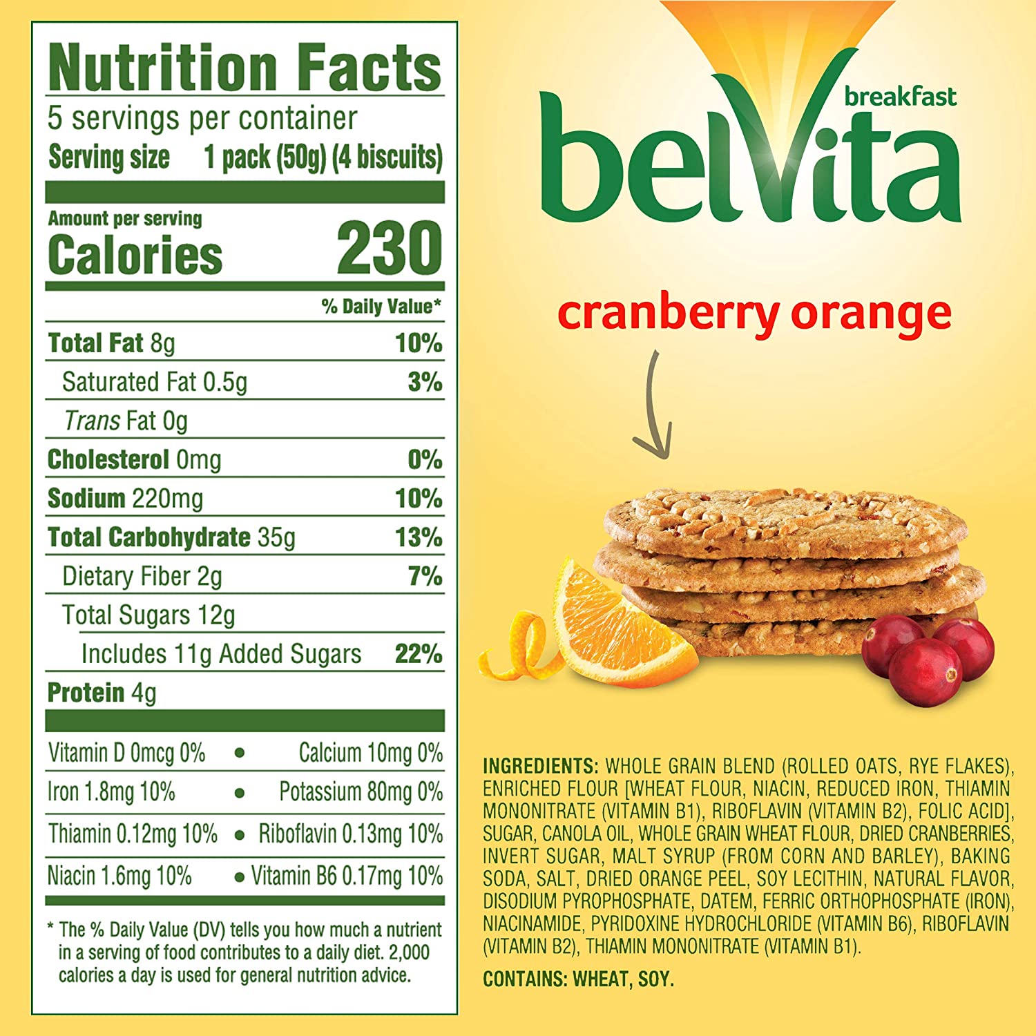 Bánh thay thế bữa ăn, cung cấp năng lượng Belvita gói 50g - USA/ Breakfast Biscuit/ BelVita
