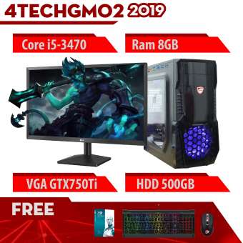 máy tính chơi game 4techgm02 - 2019 core i5-3470, ram 8gb, hdd 500gb, vga gtx750ti, màn hình lg 22 inch - tặng bộ phím chuột gaming dareu.