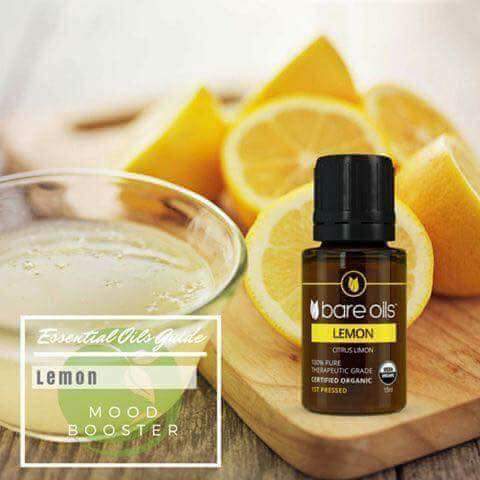 Tinh dầu chanh vàng - Lemon Essential Oil (Tinh dầu hữu cơ Bare Oils - USDA Organic) 15ml