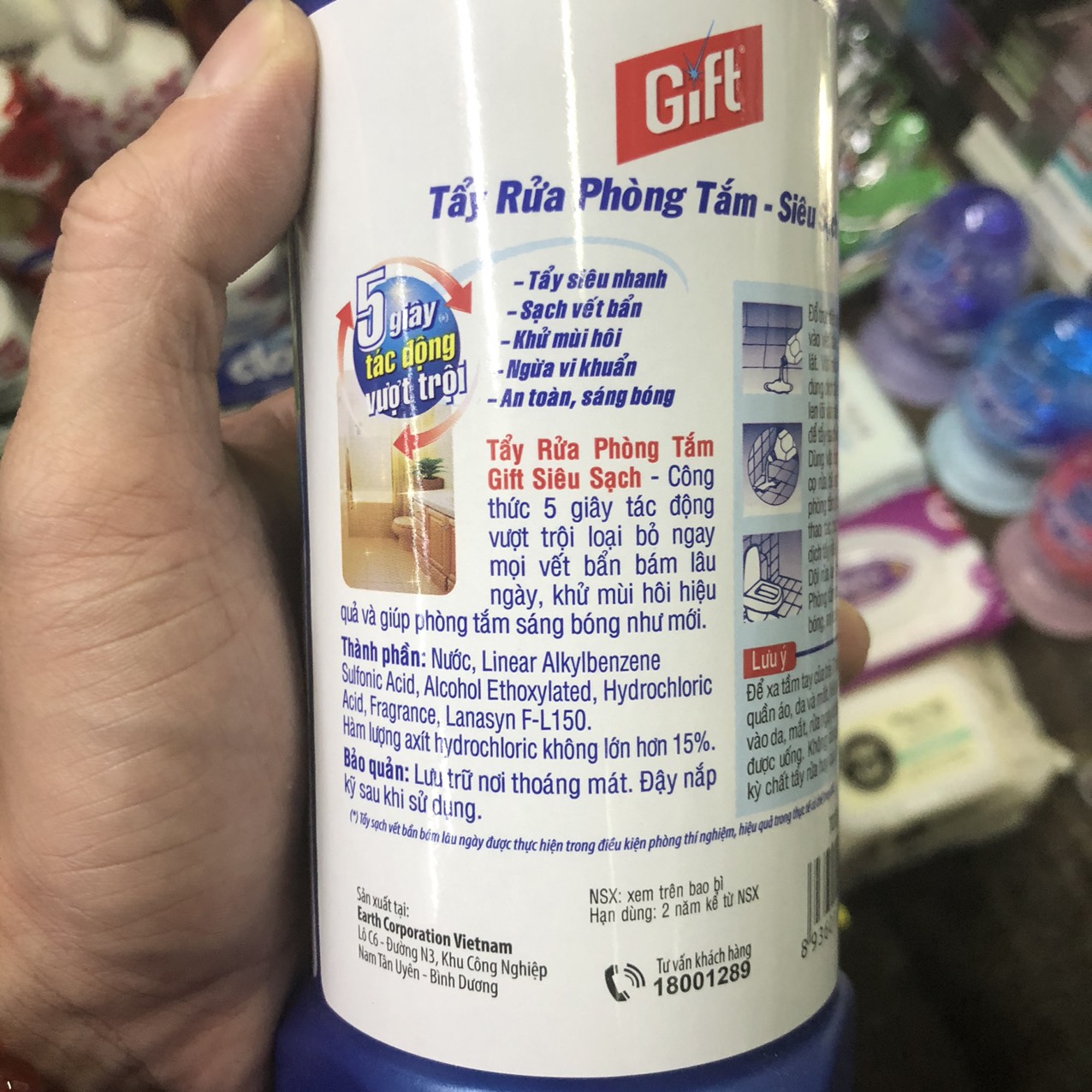 Nước tẩy nhà tắm Gift đậm đặc siêu sạch 900ml