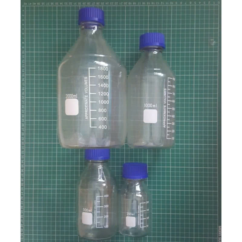 [CHAI ĐỰNG HÓA CHẤT] CHAI TRẮNG NẮP VẶN XANH CHIA VẠCH