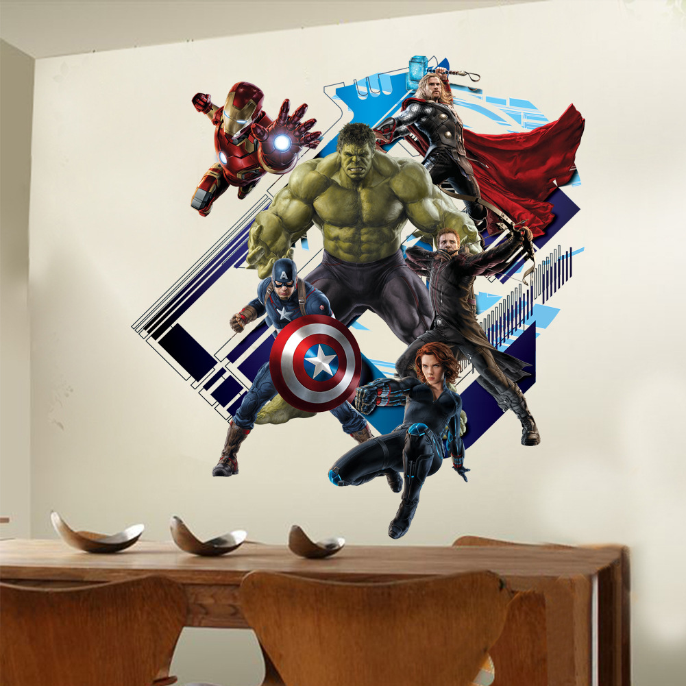 [HCM]Decal dán tường Siêu anh hùng Marvel - decal avengers biệt đội báo thù