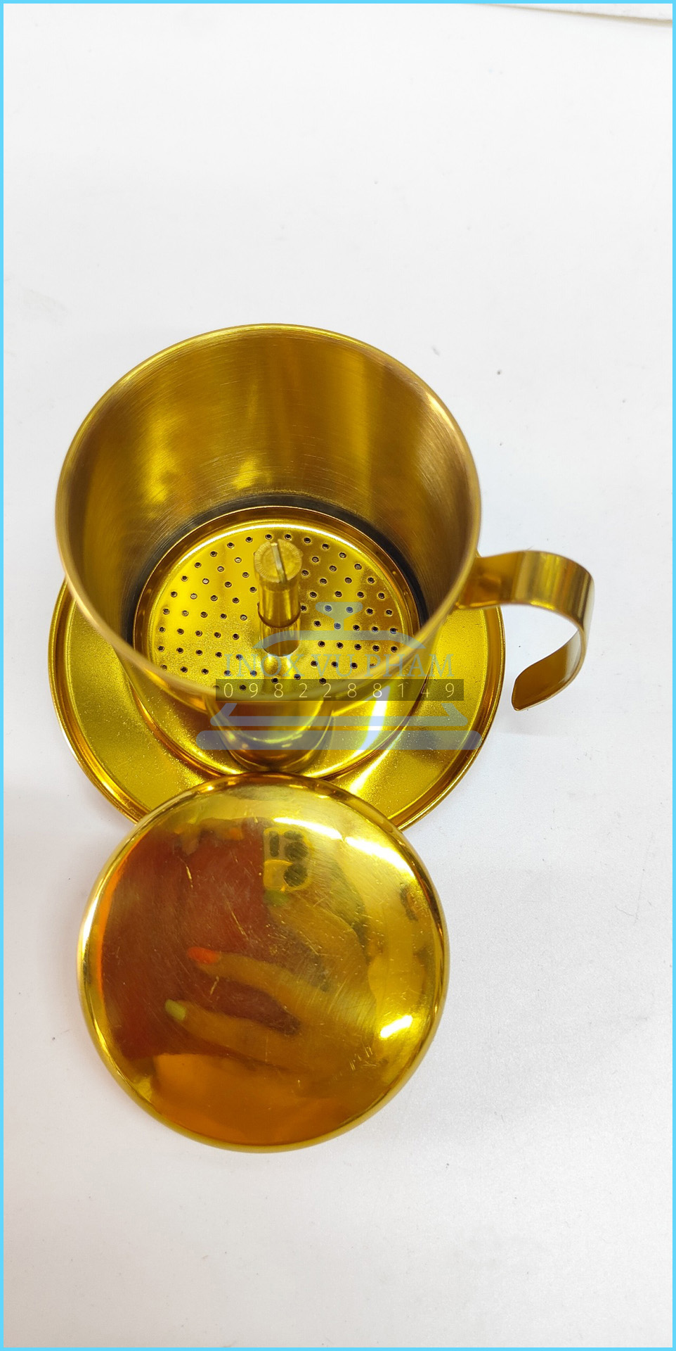 PHIN CAFE INOX 304 MÀU MẠ VÀNG , TRẮNG , ĐEN.