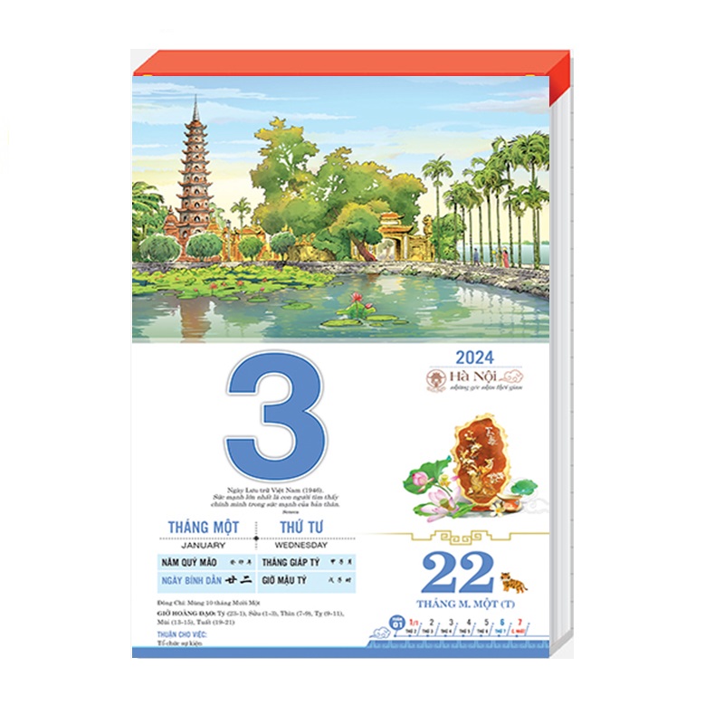 Bloc lịch 2024 - kích thước 20cm x 30 cm – Lịch Hà Nội