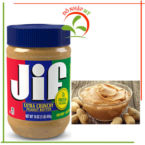 Bơ Đậu Phộng Jif Hạt 454gram - Mỹ
