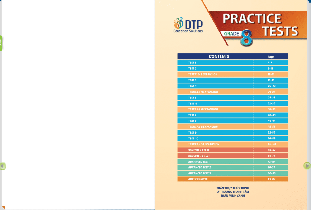 [E-BOOK] Practice Tests Grade 8 Sách mềm sách học sinh